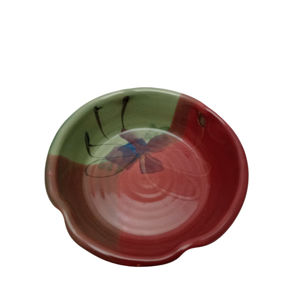 Kent Follette Maroon and Green Pottery Bowl - Picture 1 of 5